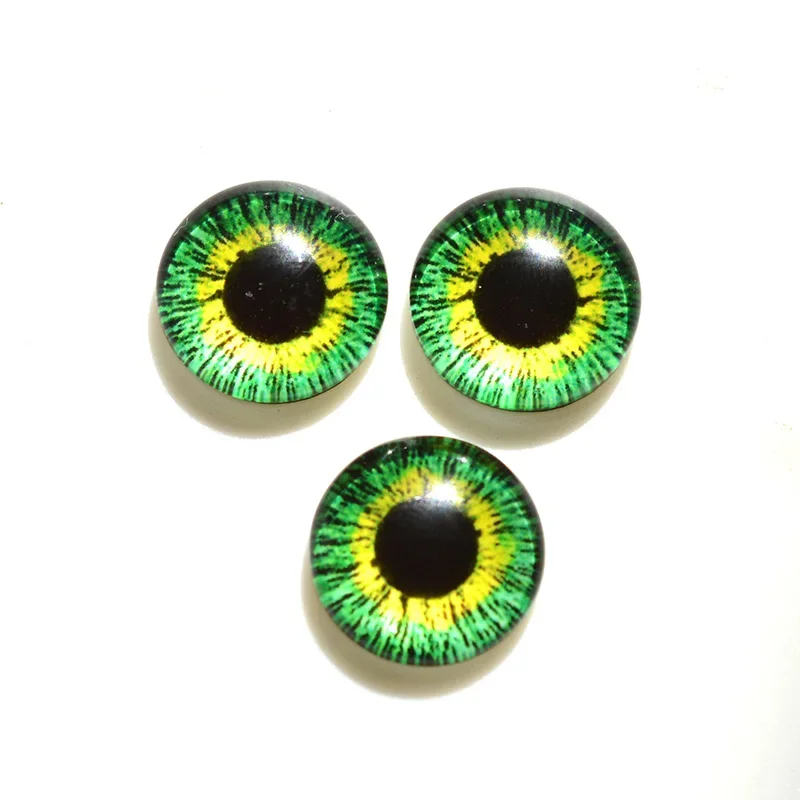 FLTMRH  100pcs  Dragon Eyes Cat Eye Toys Hot Sale 6mm 8mm 10mm 12mm Handmade Photo Glass Cabochons DIY Making Accessorie