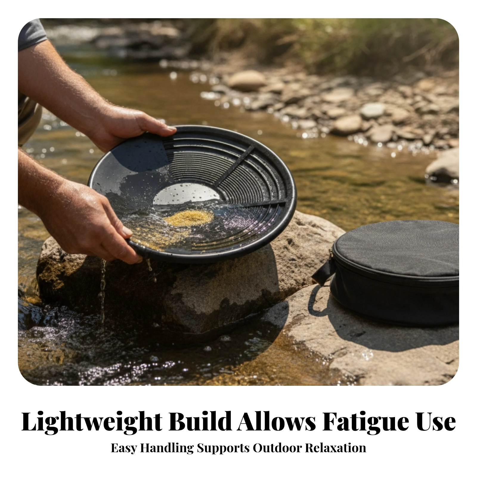 

Black Prospecting Tool Easy to Clean Gold Panning Pan Gold Pan Thickened