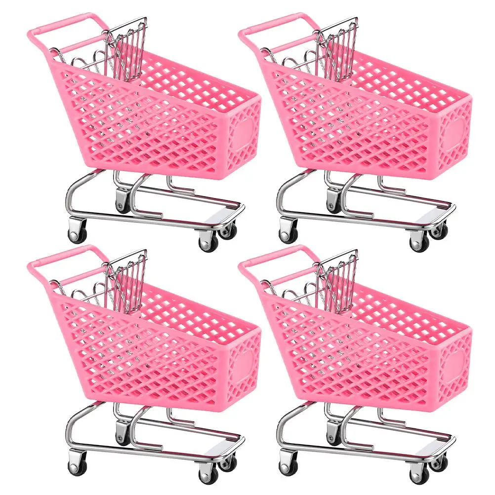 

Mini Shopping Cart Toy Small Supermarket Trolley Foldable Kids Prop Metal Child Grocery Carts Decor Storage