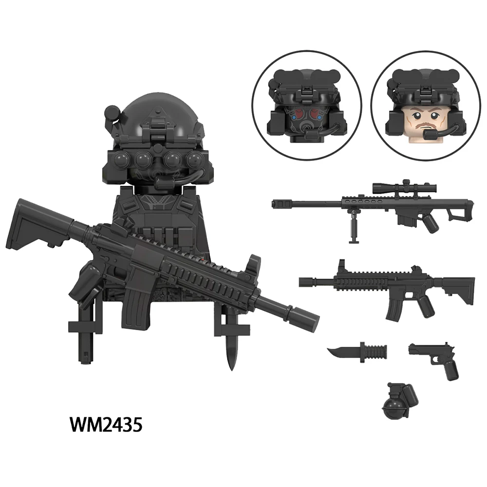 WM6147 The Military Delta Special Air Service Alpha KSK Snow Leopard Commando Navy Seals Wild Child Forces Model Block Brick Toy