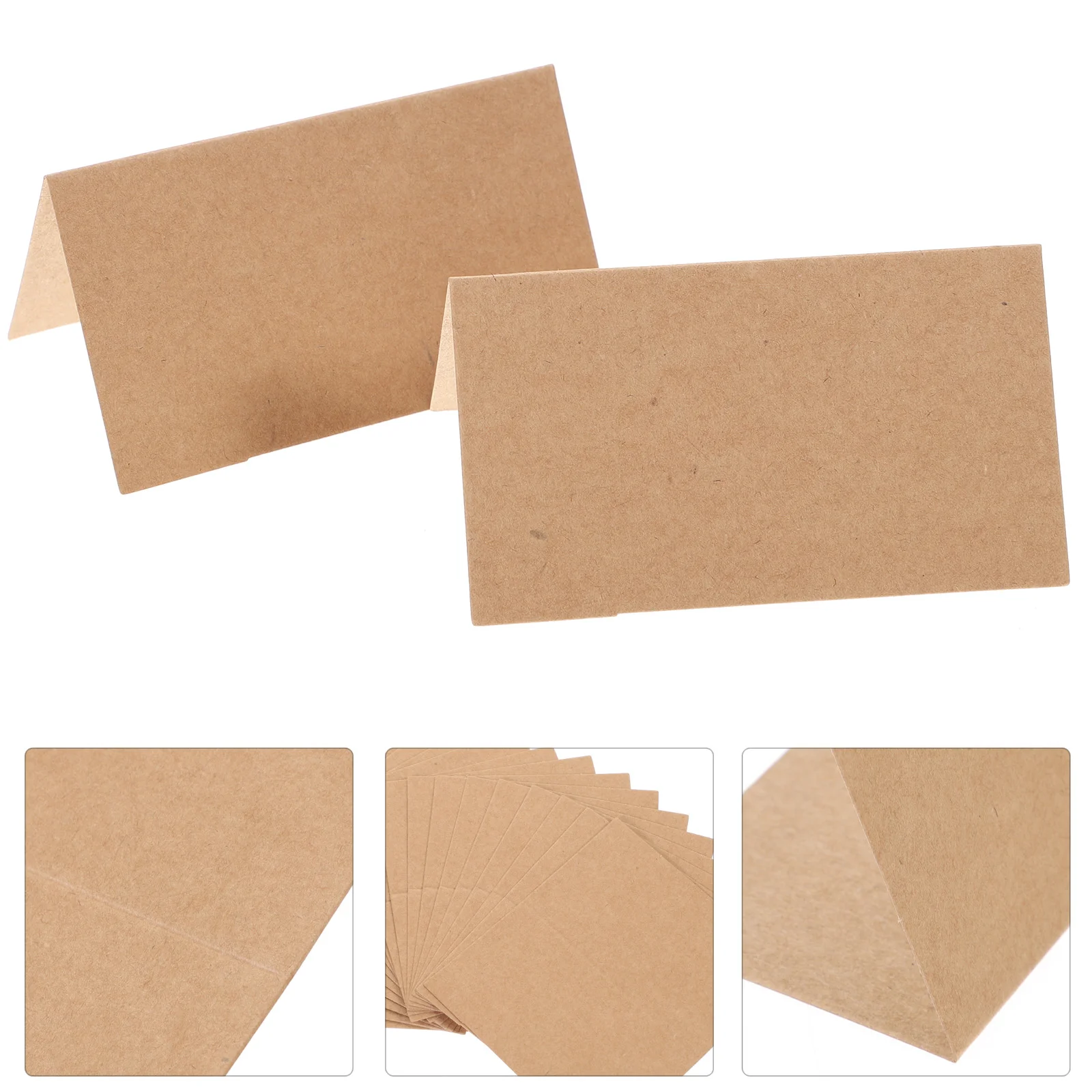 35 PCS Greeting Name Display Card Kraft Paper Desktop Adornment Table Stand Wedding