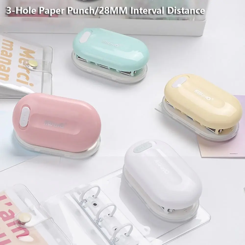 High Quality Mini Paper Punch 3-Hole Handheld Hole Puncher DIY Scrapbooking Loose-leaf Hole Puncher Binding Supplies