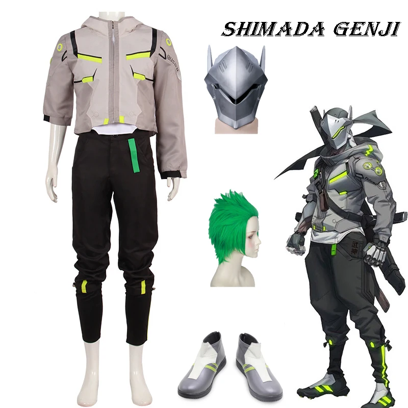 

Overwatch Shimada Косплей Гэндзи костюмы мужская одежда пальто брюки обувь для Хэллоуина Костюм Одежда для Хэллоуина
