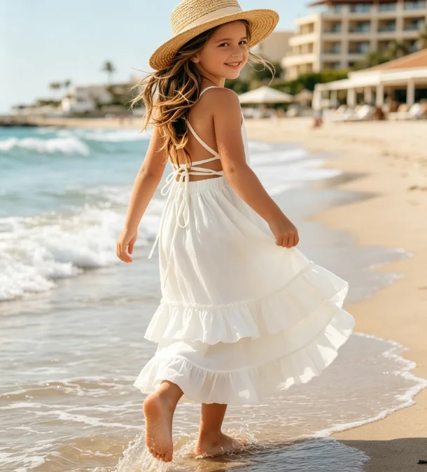Girls Dress 2026 Spring and Summer New Children's Clothing Korean Style Girl Baby Temperament Flowing Strap Skirt