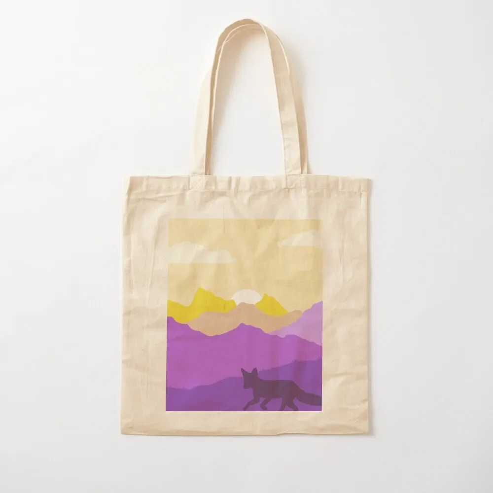 Non-binary Fox Landscape Tote Bag shopping cart bags Customizable tote bag Tote Bag