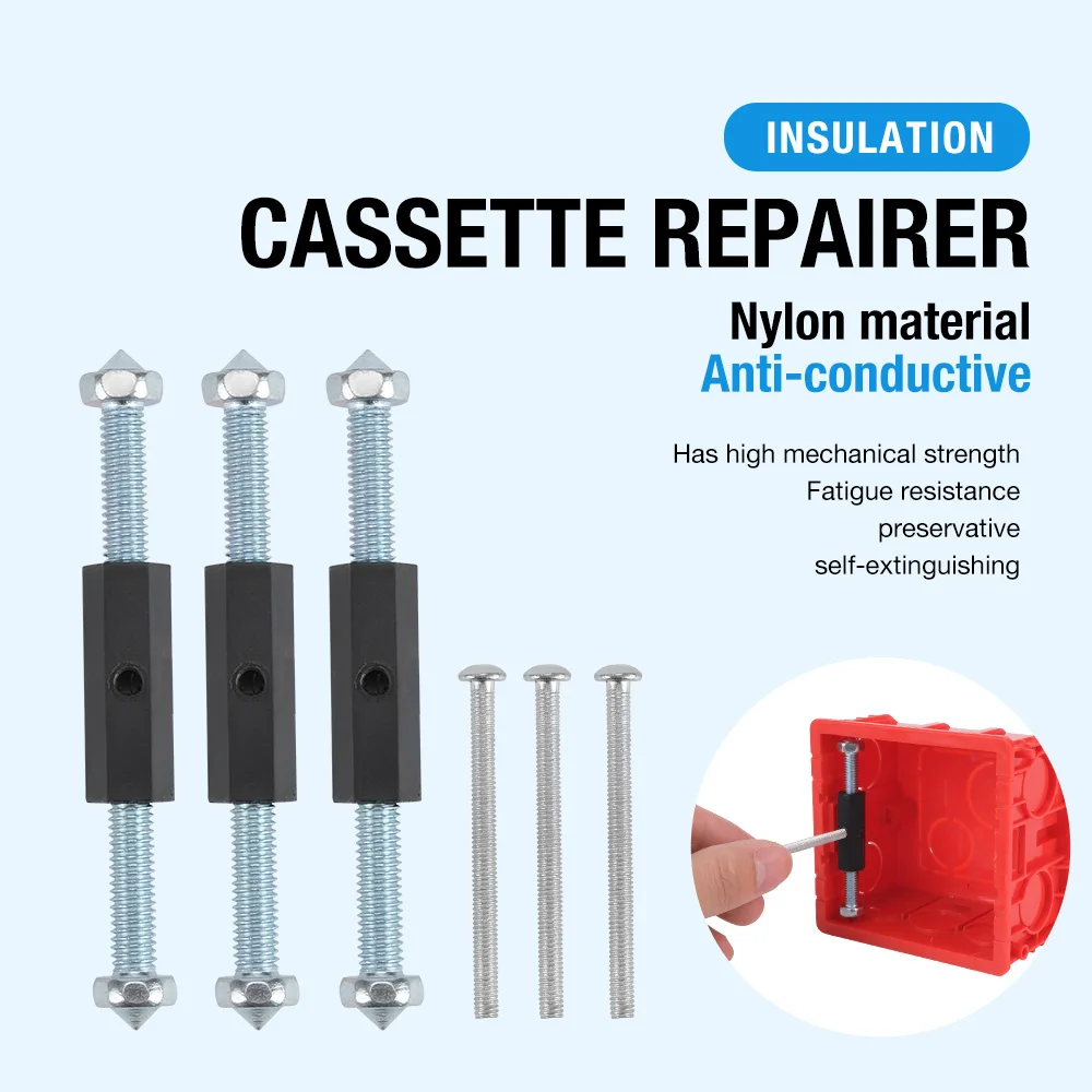 10pcs 86mm Cassette Box Repair Screw Switch Old Socket Box Replacement Fixed Wall Repair Box Support Rod Electrician Accessories