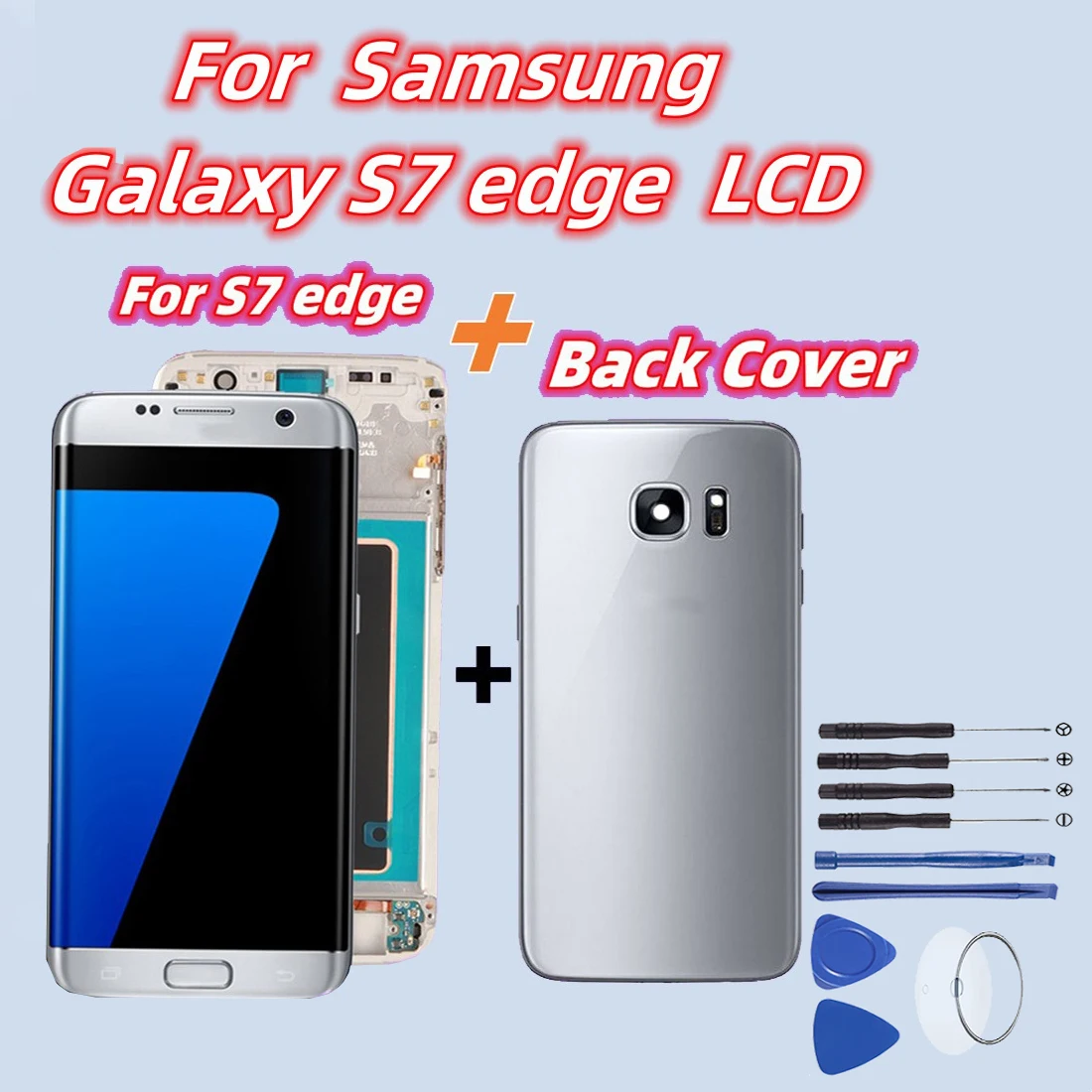 New5.5\'\' Super Amoled LCD for Samsung Galaxy S7 edge LCD G935 G935F Touch screen digitizer assembly replacement without shading.