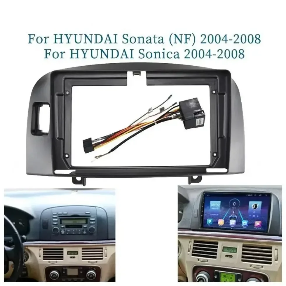 

Для Hyundai Sonata NF 2004-2008 9-дюймовый автомобильный каркас, лицевой адаптер, Android-радио, комплект панели для крепления приборной панели