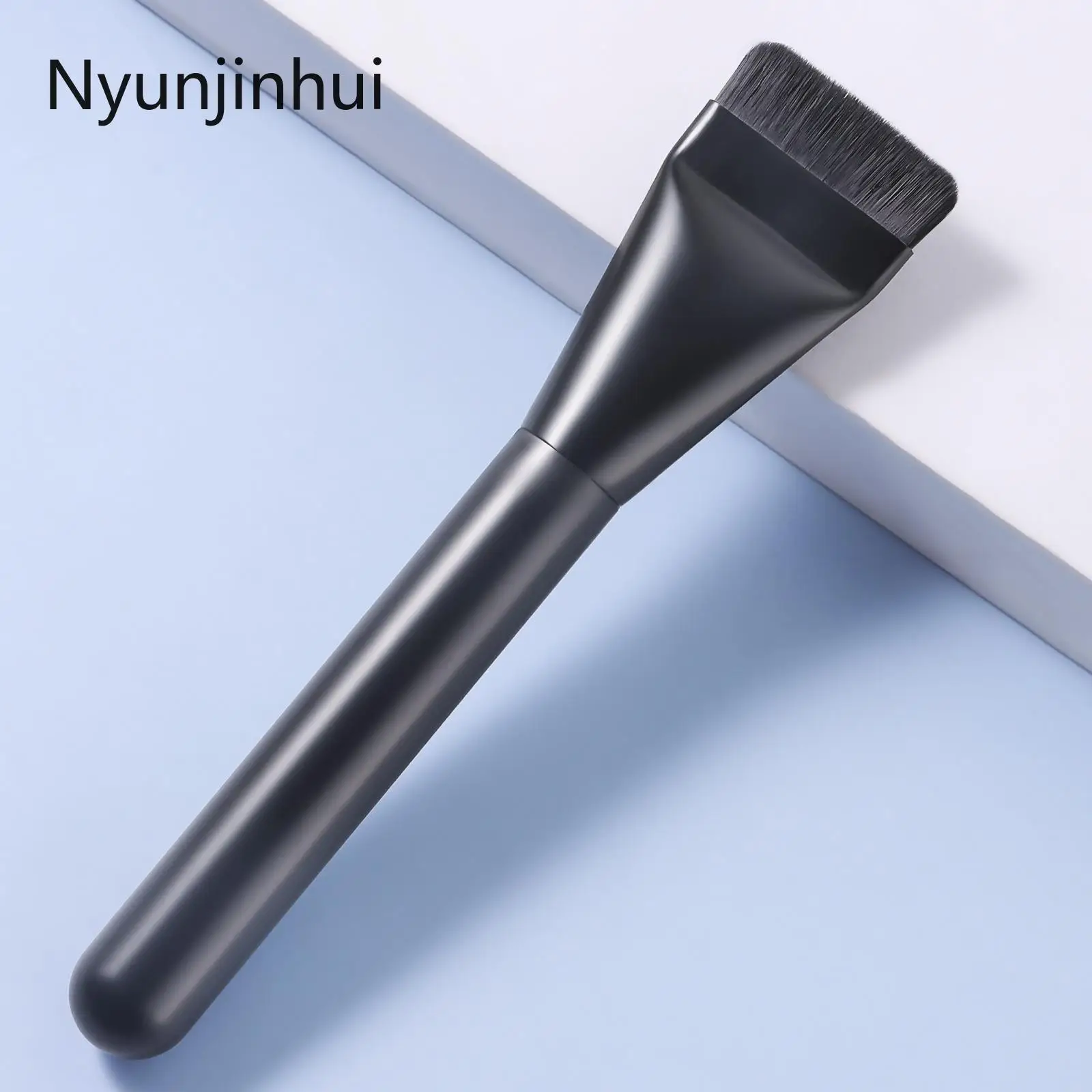 Brocha de base ultrafina, brocha correctora sin rastro, cepillo para máscara, cabeza plana, sin polvo, herramientas de belleza para el cabello suave, brocha de maquillaje