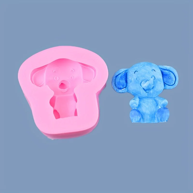 1 piece, baking mold cartoon animal series chocolate silicone mold flip sugar cute elephant cake mold