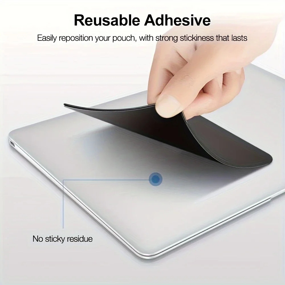 Laptop Sticker Pouch Holder External Adhesive Laptop Back Mouse Sleeve Digital Hard Drive Carrying Case Storage Cover Pocket