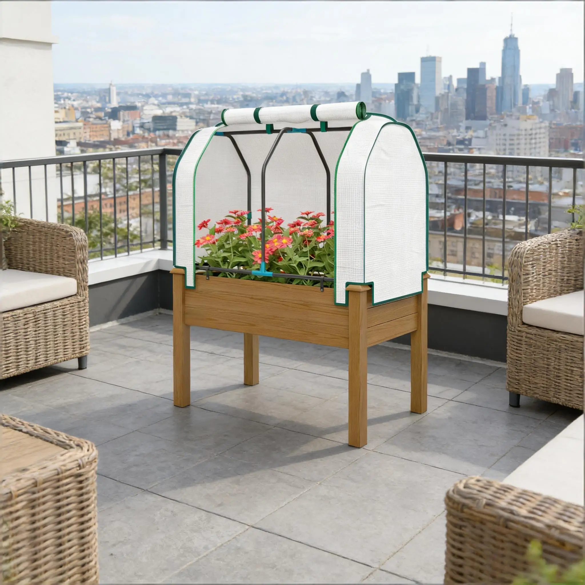 Outdoor Planter Box,Convenient Raised Garden Bed