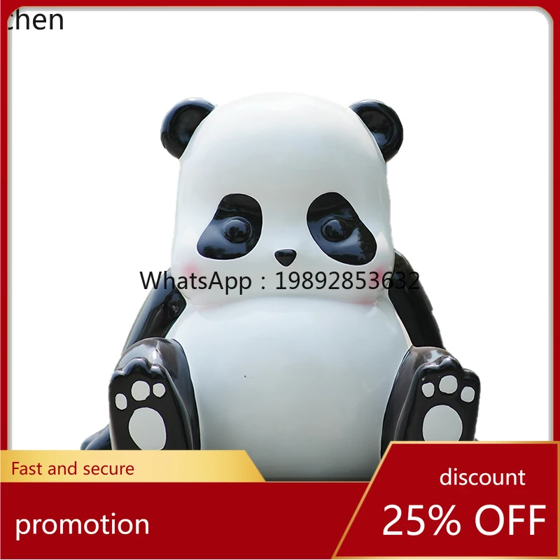 

YFY Sales Department Entrance Cartoon Panda Sculpture Outdoor Lawn Animal Decoration Large Ornament