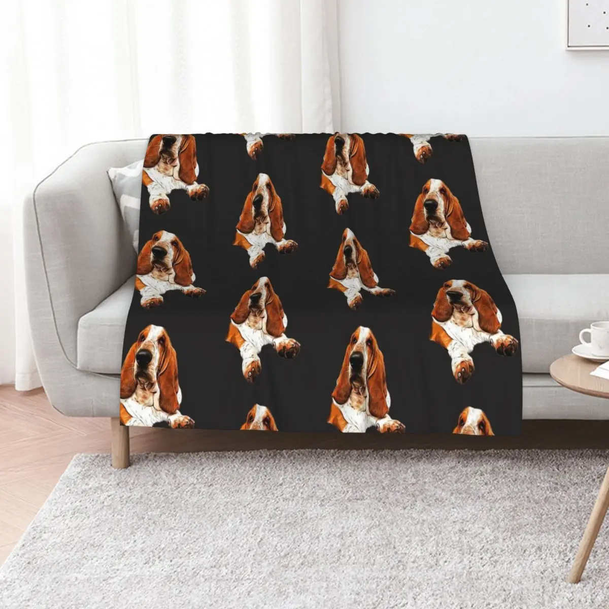 Basset Hound - The Gorgeous Look! Throw Blanket Comforter Travel Polar cosplay anime Soft Weighted Blankets