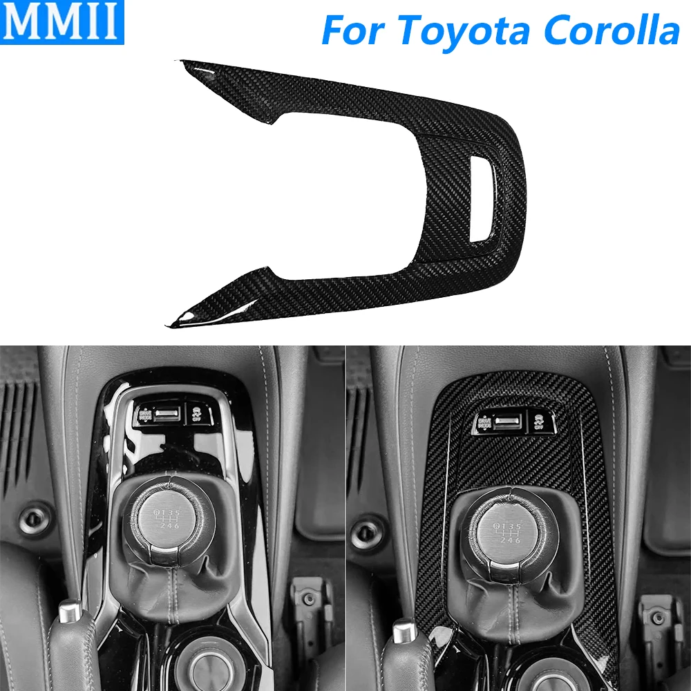 For Toyota Corolla GR 2023 2024 2025 Real Dry Carbon Fiber Center Console Gear Shift Panel Cover Car Accessories Modification