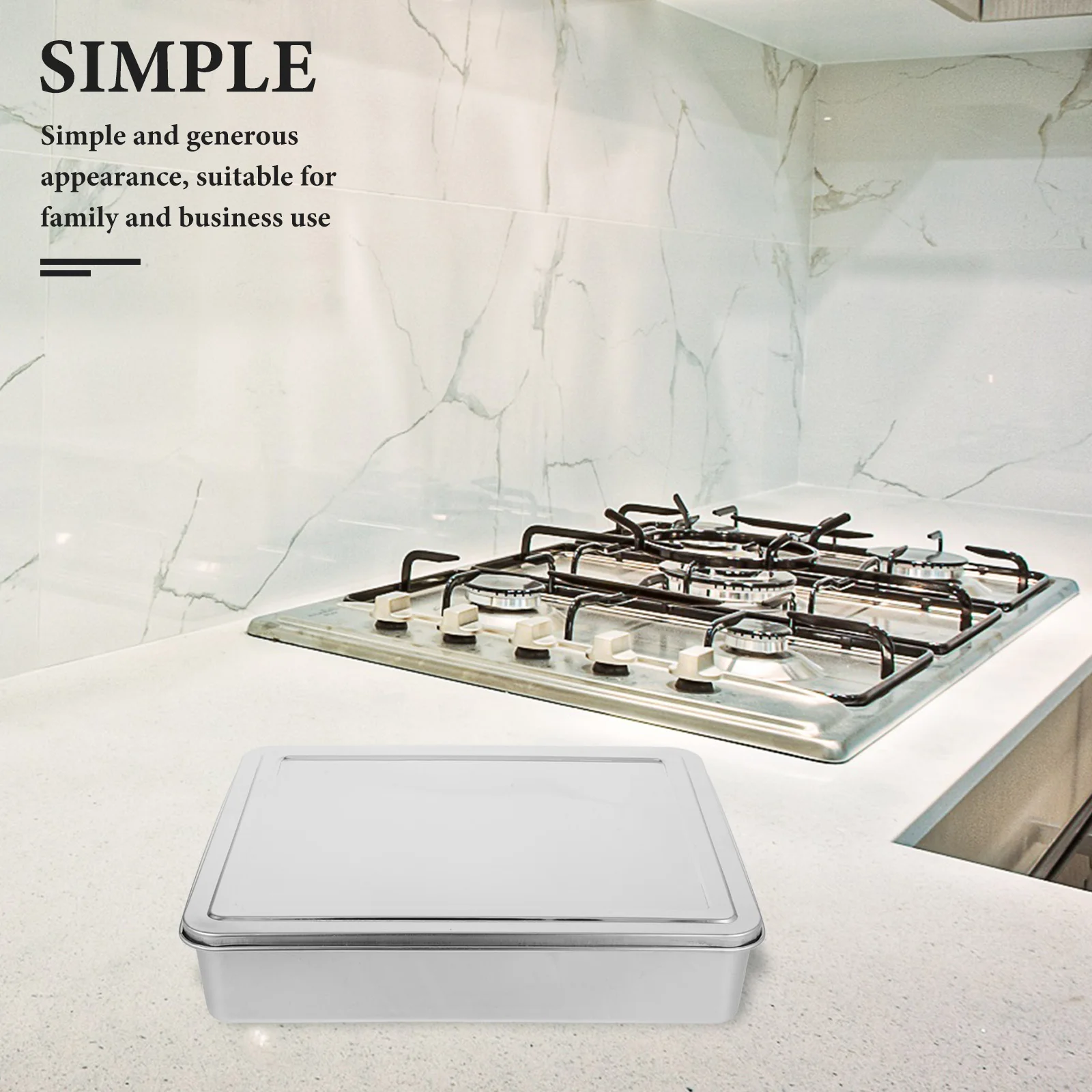 

1pcs Stainless Steel Rectangular Baking Pan With Lid Oven Safe Cake Brownie Lasagna Dish Covered Bakeware For Family Gathering