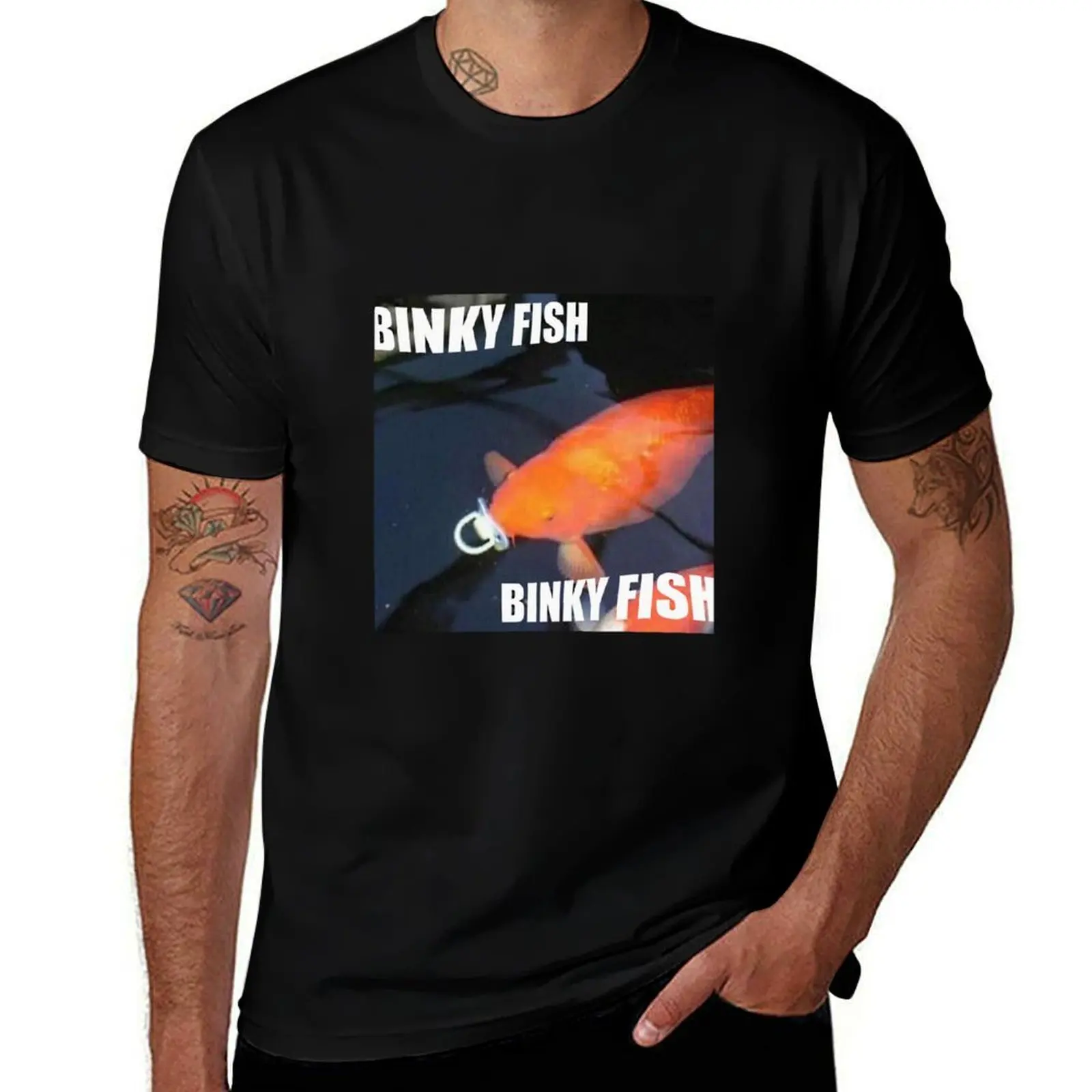 

Футболка Binky Fish, персонализированная футболка, мужская простая футболка