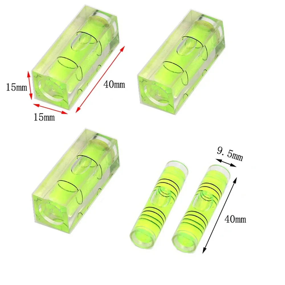 5pcs High Precision Bubble Mini Spirit Level Bubble Square Cylindrical Bubble Level Mini Balancer Spirit Level Measuring Tool