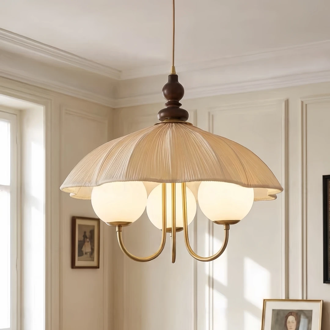 Mid-Century Retro Umbrella Pendant Light for Dining Room Kitchen Island Bedroom Warm Elegant Contemporary Home Interior Decor
