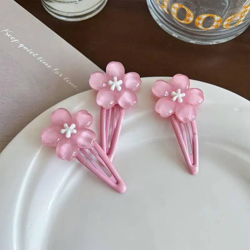 Pink Cute Headwear Creamy Flower Card Captor Sakura BB Hairpin Side Hair Clip Girl Sweet Hairpins Anime Ornament Gift Prop