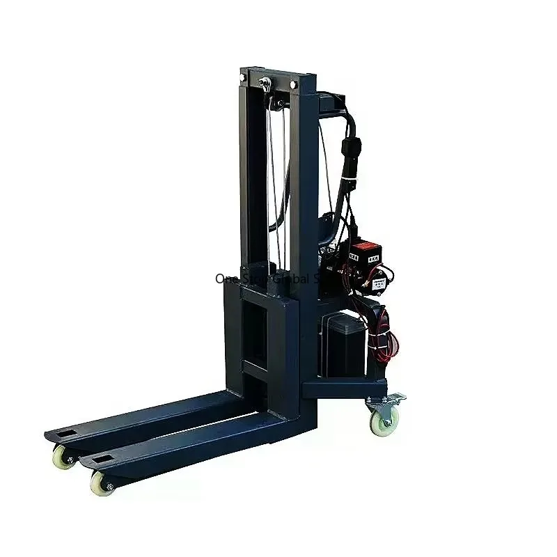 300kg Electric Forklift 1.6m Lifting Self-Loading Pallet Stacker Battery Powered for Construction Handling Use