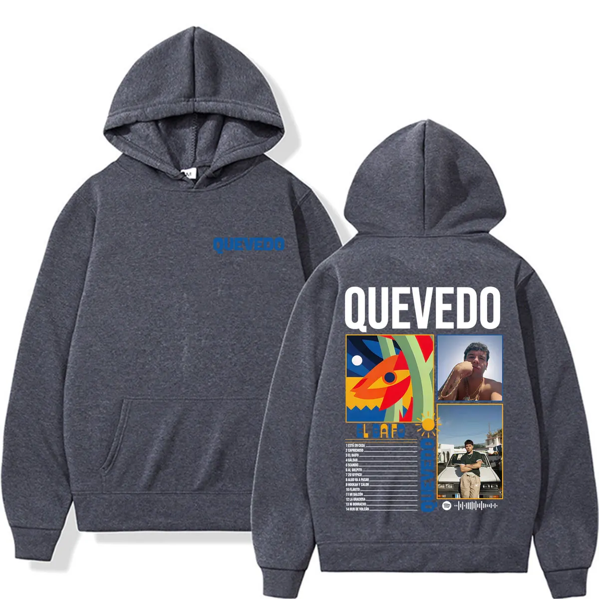 Rapper Quevedo 2026 EL BAIFO Grafik-Hoodies für Männer und Frauen Harajuku Vintage Gothic Sweatshirt Lässiger Gemütlicher Übergroßer Kapuzenpullover – Detail 4