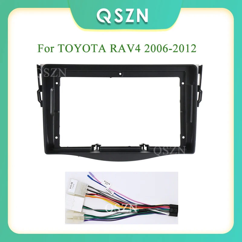 

QSZN Car 2Din Stereo Radio 9 Inch Fascia Frame For TOYOTA RAV4 2006-2012 Audio Fitting Adaptor Facia Panel Frame Kits