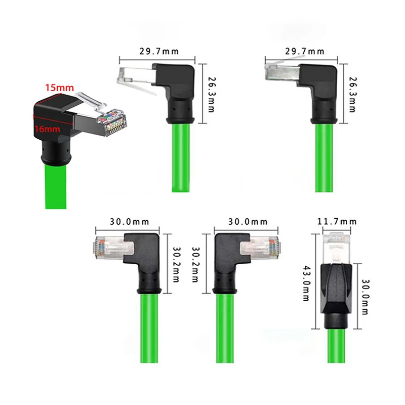 Shielded CAT6A Elbow Ethernet Cable Gigabit EtherCAT Flexibility Drag Chain Network Wire Industrial Camera Profinet Servo Line