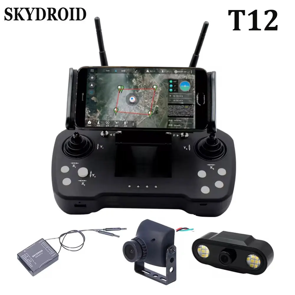 

Skydroid T12 2.4GHz 12CH Remote Control With R12 Receiver/Mini Camera/20km Digital Map Transmission For Plant Protection Machine