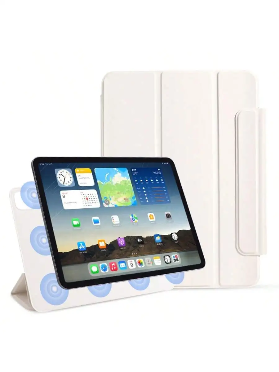 Magnetic Case for iPad Air 13 M2/M3/M4 (2024/2025/2026) - Double-Sided Magnetic, Tri-Fold Stand, Auto Wake/Sleep