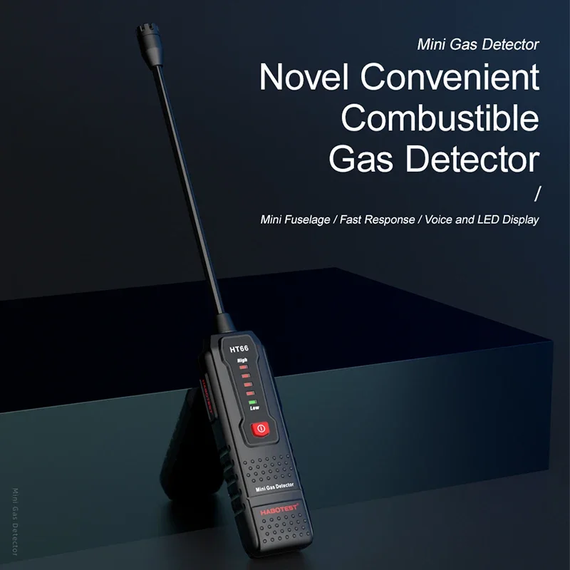 HT66 Gas Leak Detector Portable Combustible Flammable Natural Methane Gas Leak Detector 50-1000PPM Sound Alarm Mini Household