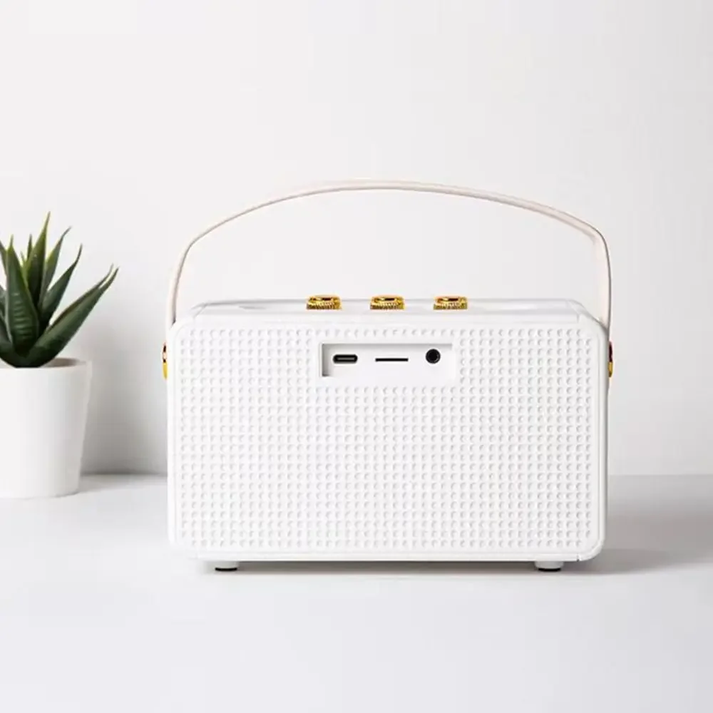 1 قطعة يده ريترو سمّاعات بلوتوث المحمولة في الهواء الطلق اللاسلكية مضخم صوت ستيريو مركز الموسيقى مع باس الحجاب الحاجز دعم USB/AUX #4