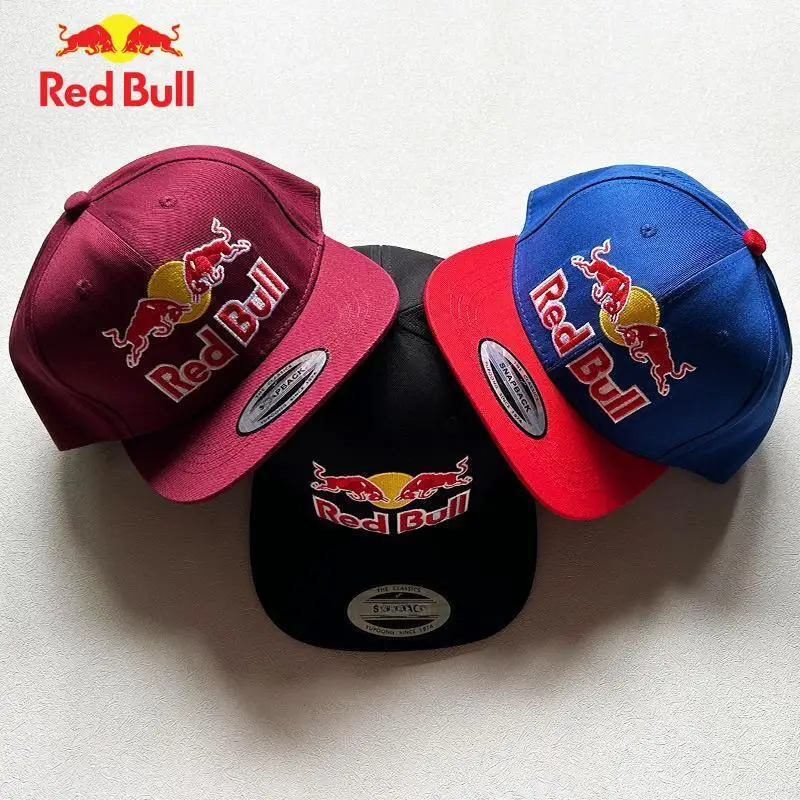 Fashionable letter embroidered Red Bull baseball cap for spring and autumn outdoor adjustable casual hat, sun protection hat