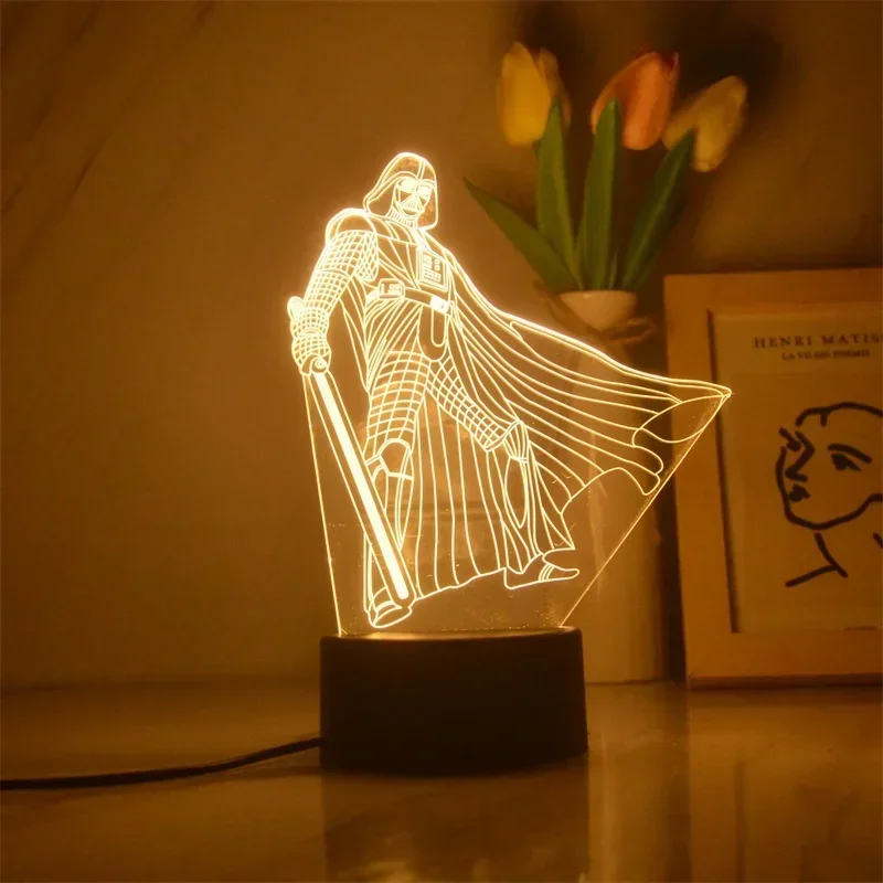 Luz nocturna de dibujos animados de Disney 3D, lámpara cálida para decoración de habitación de bebé, figura de acción de Anime, juguetes, regalos de vacaciones