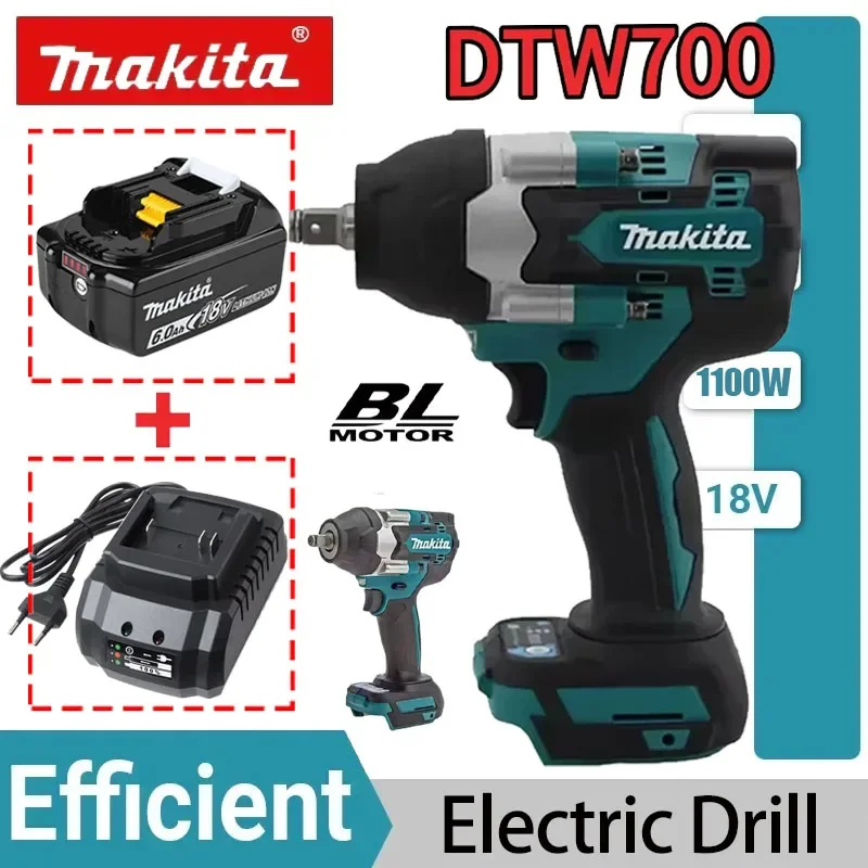 

Аккумуляторный ударный гайковерт Makita DTW700 с бесщеточным двигателем, многофункциональный, для авторемонта, с высоким крутящим моментом, с зарядным устройством