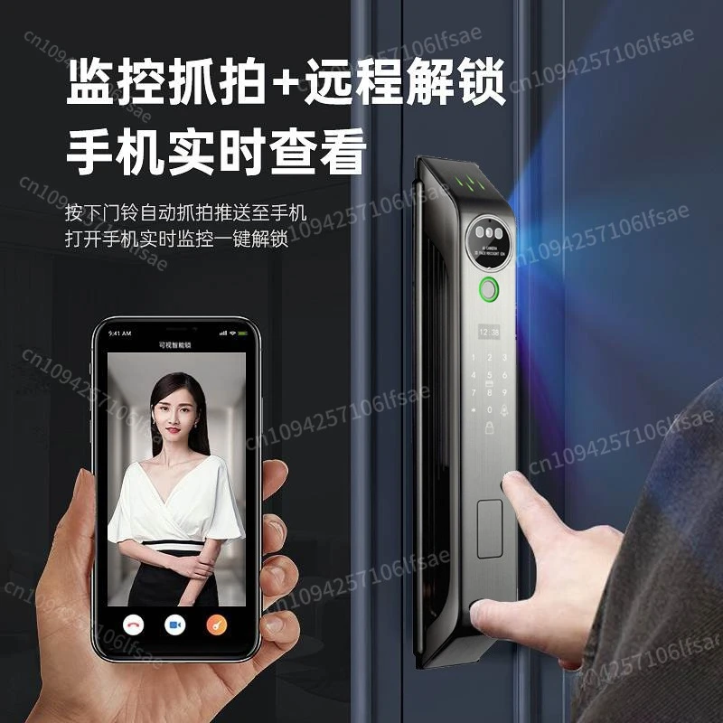 

in stock Cross-border graffiti Tuya smart lock face visual automatic smart fingerprint lock home lock remote APP unlocking
