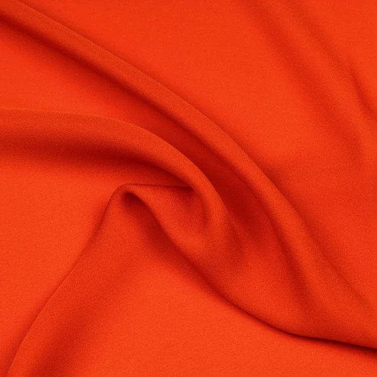 Deep orange mix red pure silk crepe georgette fabric 20momme 140cm width,SCG461