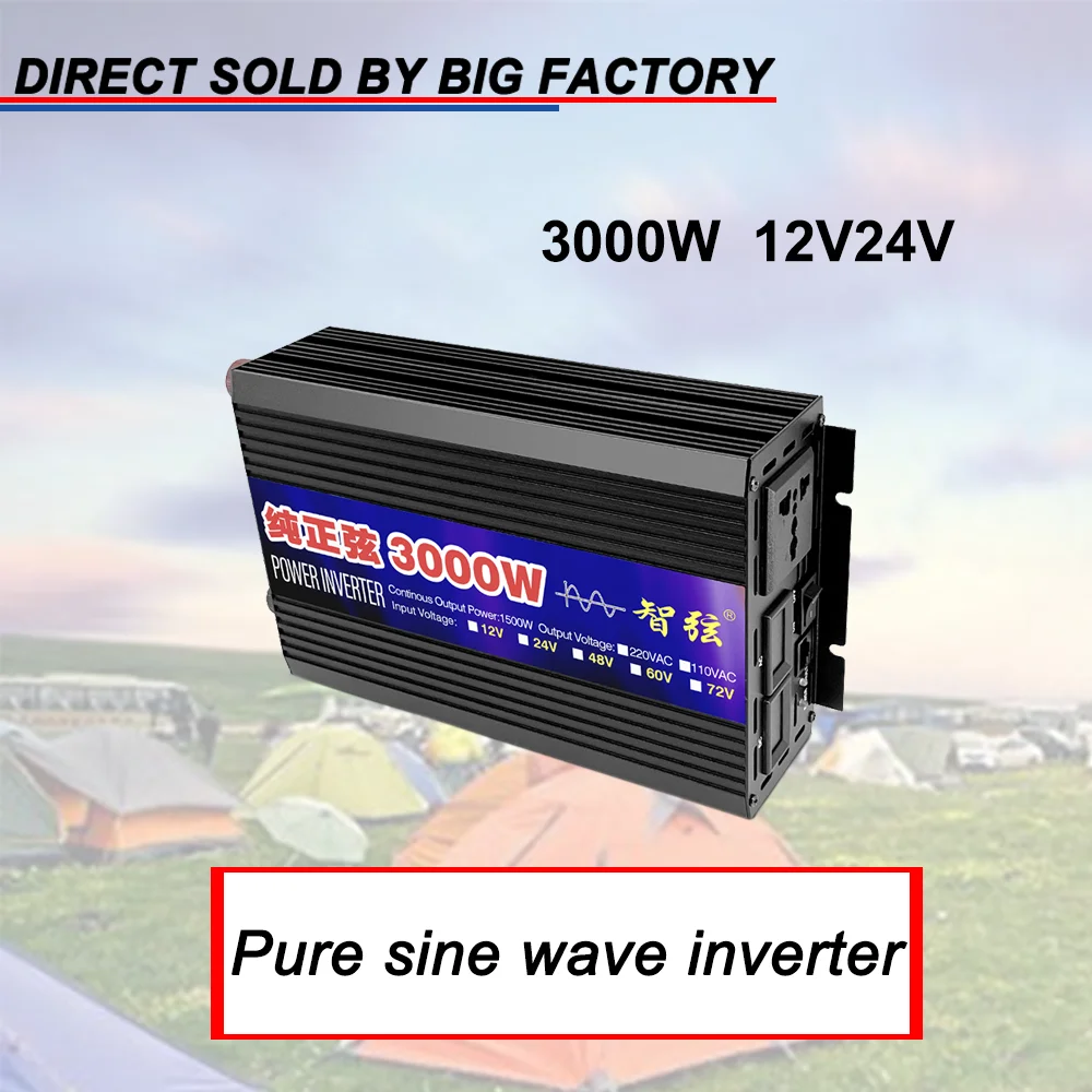 Pure Sine Wave Inverter 220v 12v24v 3000W 4000wsine Wave Car Inverter Charger, Conversion Power,LCD display inversor