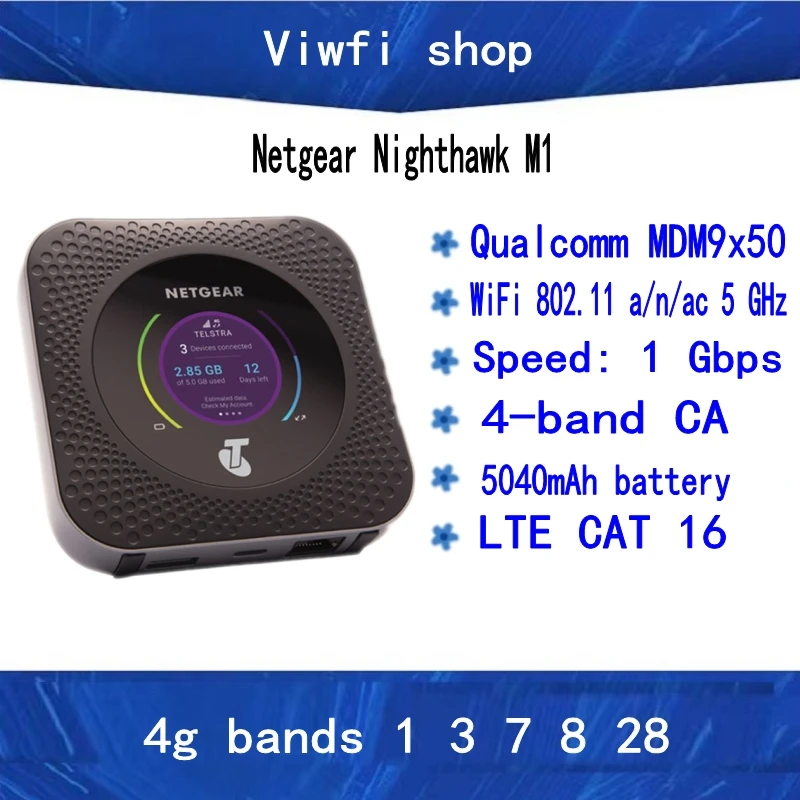 ปลดล็อค NETGEAR Nighthawk เราเตอร์4G MR1100 M1พร้อมช่องใส่ซิม1Gbps ฮอตสปอต Wi-Fi มือถือ