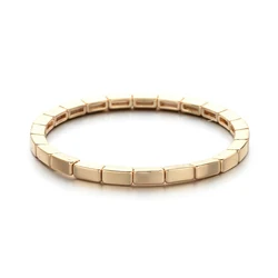 New Design Enamel Elastic Bangle For Women Square Charms Bracelets Colorful For Gift Handmade Jewelry