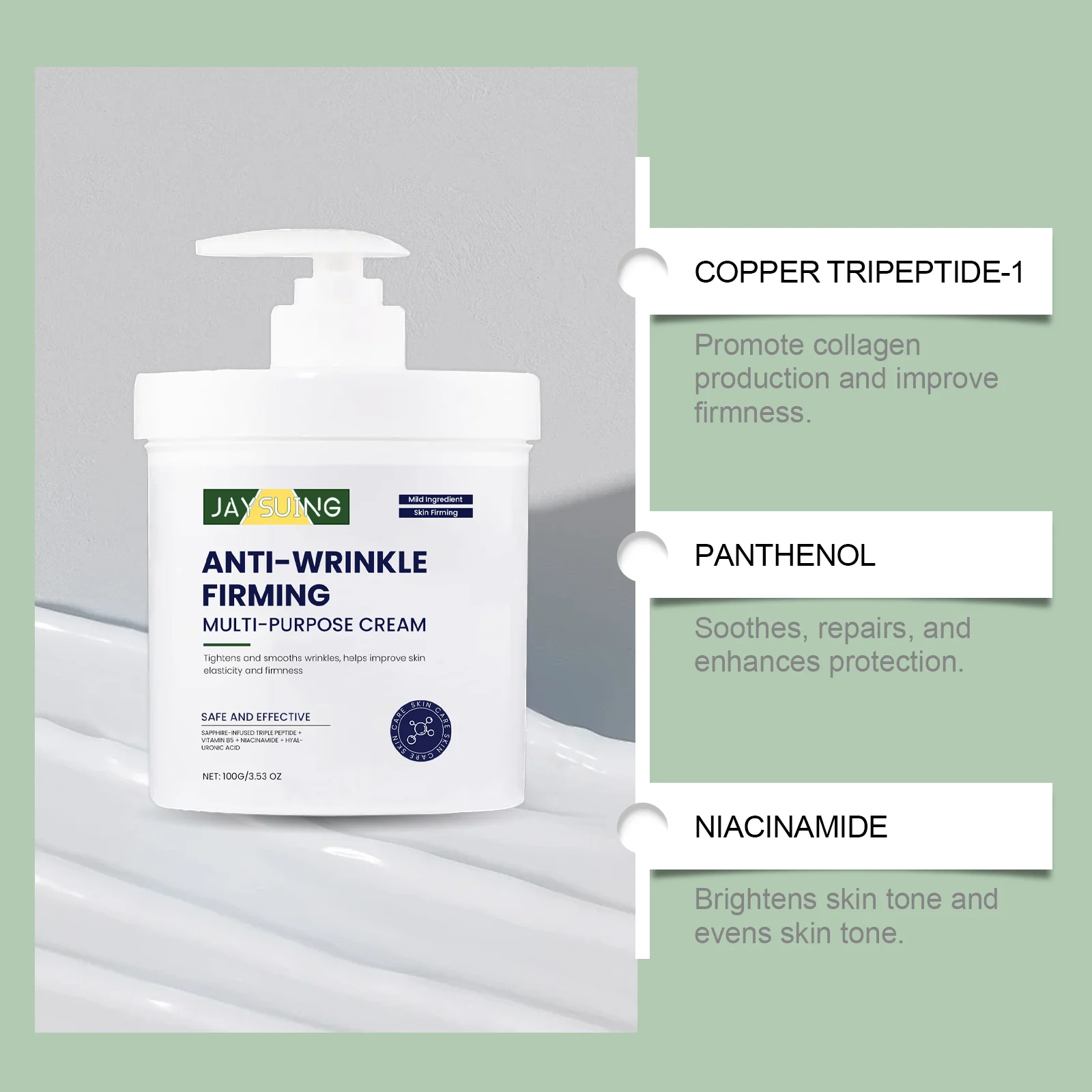Jaysuing Anti Wrinkle Firming Cream Nourishes Soothes Repairs Skin Reduces Fine Lines Replenishes Moisture Gentle Skin Friendly