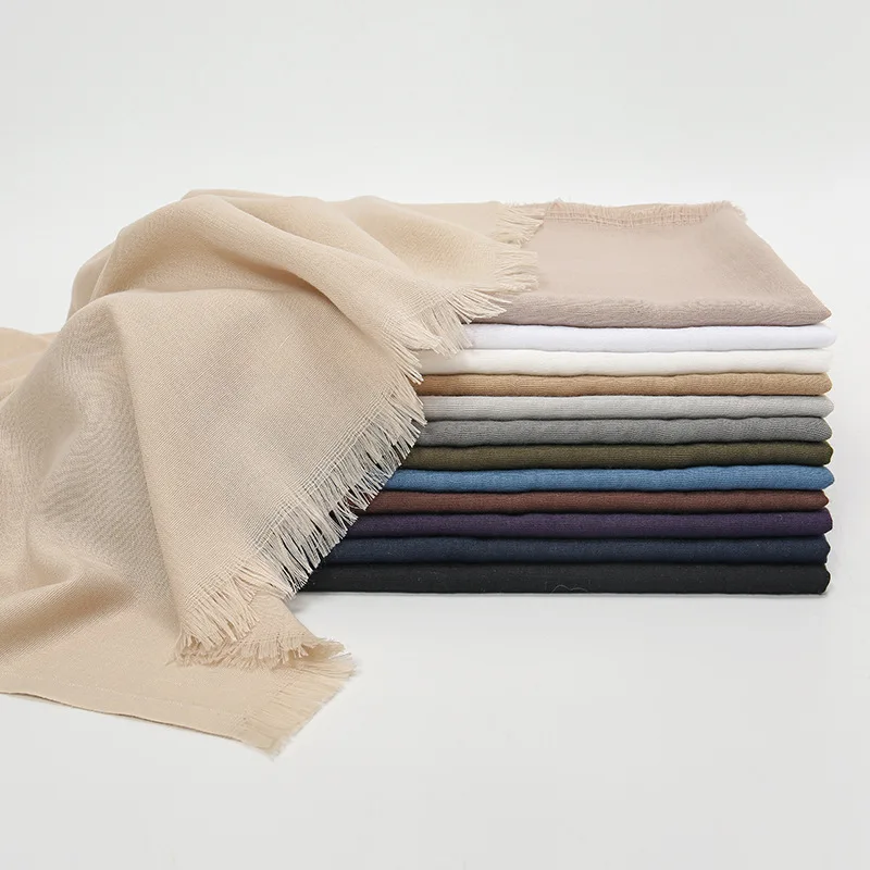 Soft Bamboo Cotton Scarf Women Muslim Hijab Summer New Solid Color Scarves Lady Shawl Spring Autumn Female Wrap Shawls 180x70cm