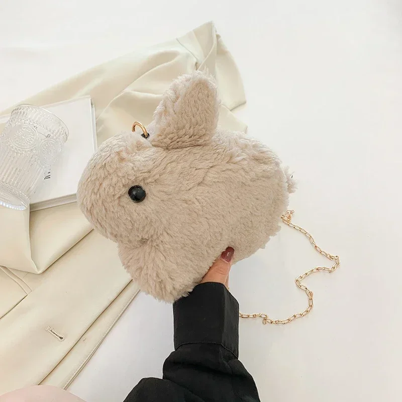 Women\'s Handbags Cartoon Plush Crossbody Bag Cute Rabbit Doll Bag for Women Trend Lady Girls Small Phone Purse Сумка Женская