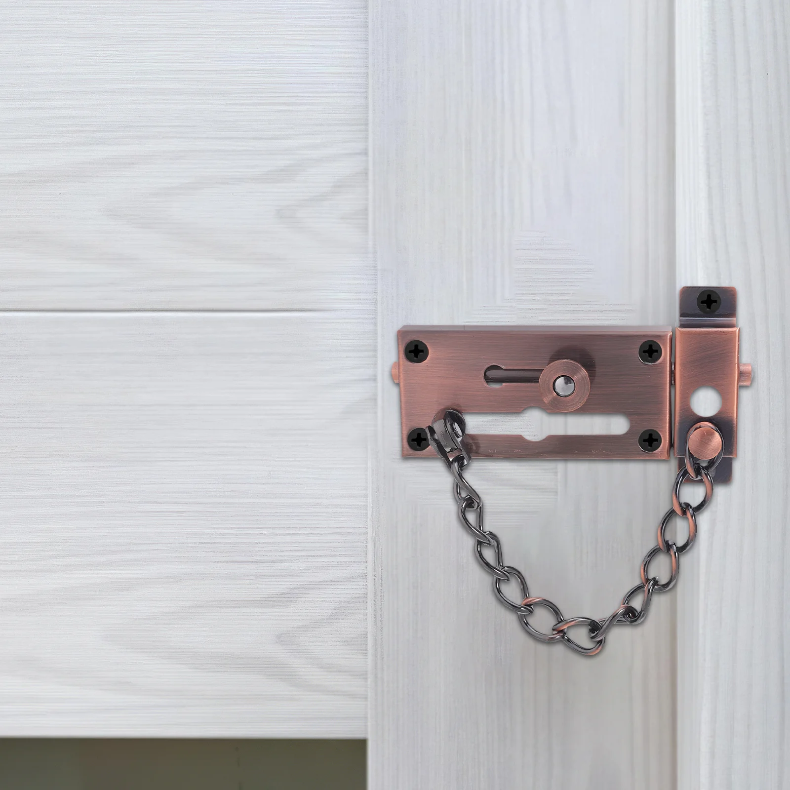 Stainless Steel Door Chain Lock Extended Reinforced Security Latch for Front Entry Bedroom Interior Privacy Protection Sliding