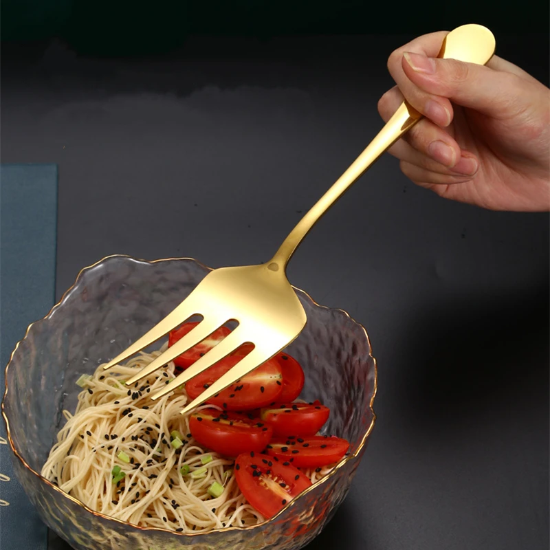 Stainless Steel Large Serving Spoon Fork Public Tableware Cutlery Soup Colander Butter Knife Shovel Kitchenware Kitchen Utensils