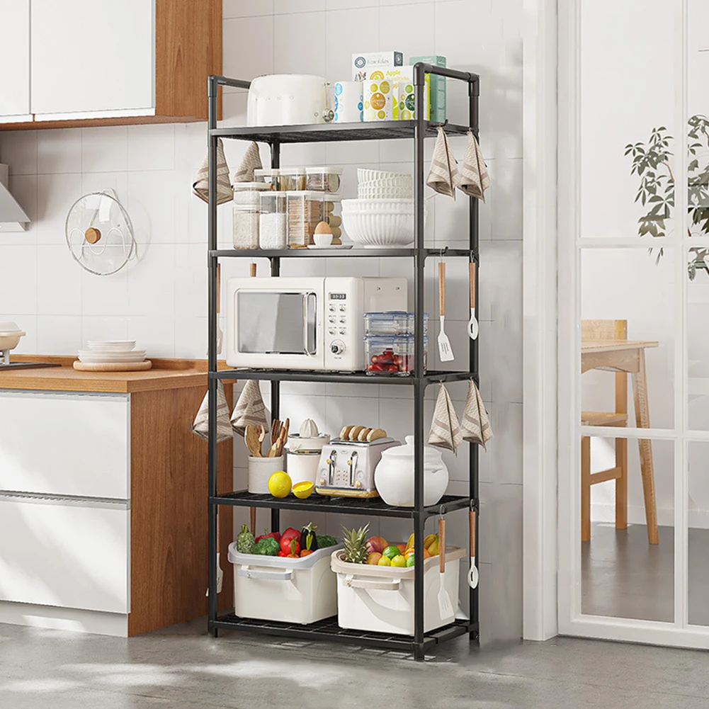 

5 Tier Shelving Unit Adjustable Storage Rack Heavy Duty Standing Shelf 66 Lbs Capacity for Kitchen Pantry Bathroom Garage Office