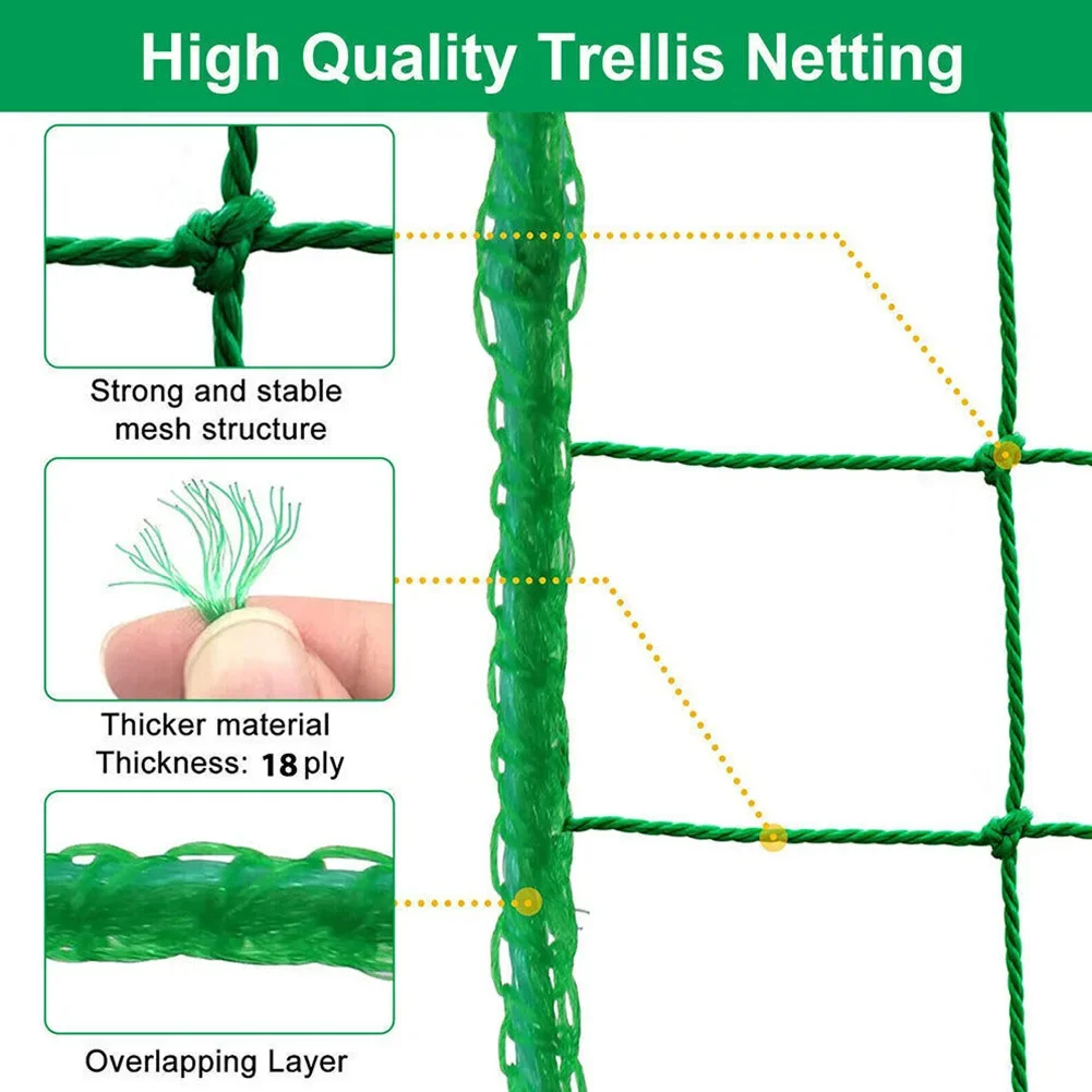 

1 Pcs Garden Netting Rectangular UV-stabilized Climbing Net Flexible High Density Polyethylene Nylon High Quality