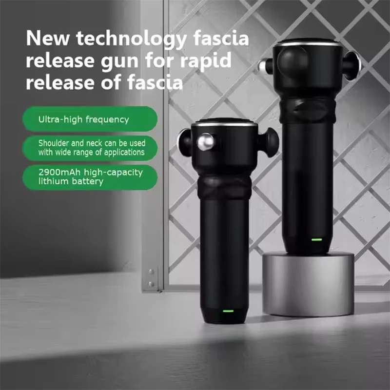 

High Frequency Muscle Gun Fascia Massager 4 Heads Fast Release Deep Tissue Vibration Muscle Relaxer