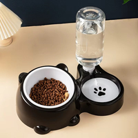 Pet Bowl Red Panda Bowl Pet Stainless Steel Dog Double Bowl Automatic Feeding and Drinking Fountain