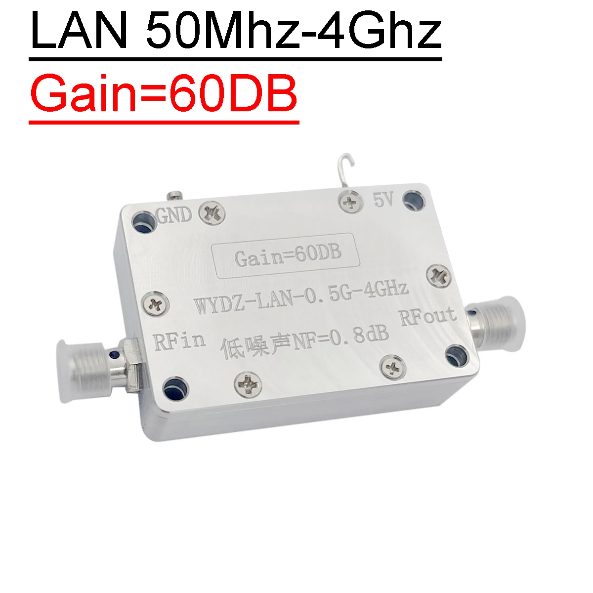 LNA 0.5-4GHz wzmocnienie 60dB niski poziom szumów wzmacniacz do radia Ham GPS Beidou GLNSS sygnał WIFI odbiornik RF HF VHF UHF FM SDR hackerf One